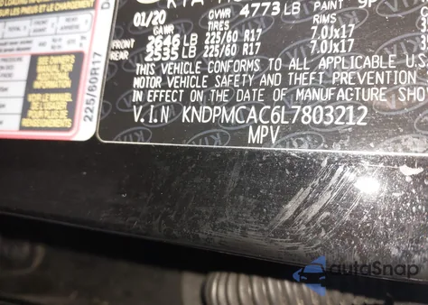 2020 Kia Sportage Lx из США, поврежденный, VIN KNDPMCAC6L7803212